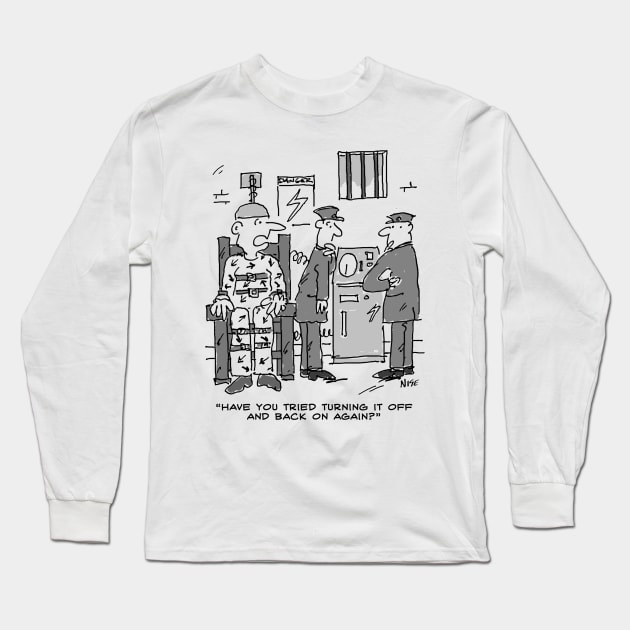 Faulty Electric Chair Long Sleeve T-Shirt by NigelSutherlandArt